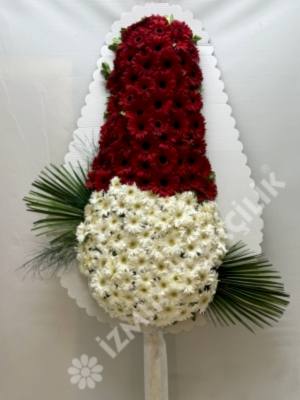 Kırmızı & Beyaz Gerbera Çelenk