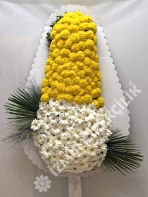 Sarı & Beyaz Gerbera Çelenk