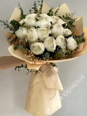 Yapay Beyaz Şakayık Buketi